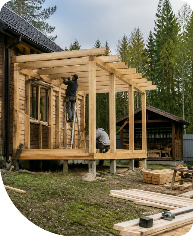 Строительство пристроек и построек на участке в Городце